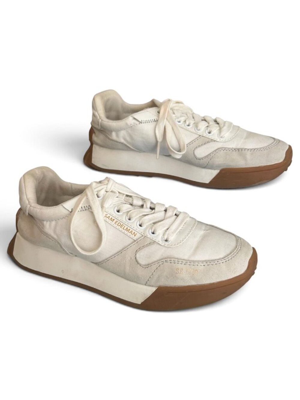 Sam Edelman Layla Sneaker Size 8 Sporty Suede Overlay Platform Lifestyle Sneaker